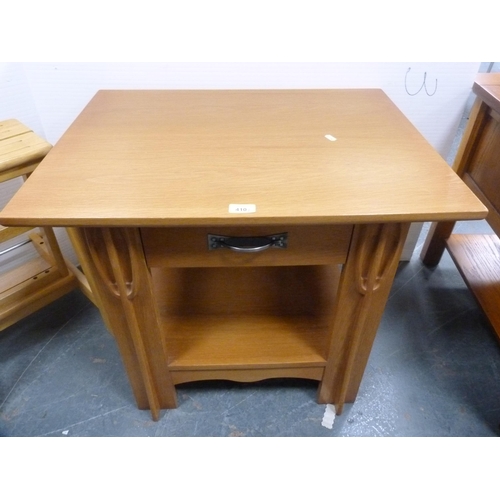 410 - Art Nouveau-style two-tier occasional table with drawer, dismantled table and a stool.