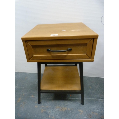 416 - Contemporary single drawer occasional lamp table with undertier.