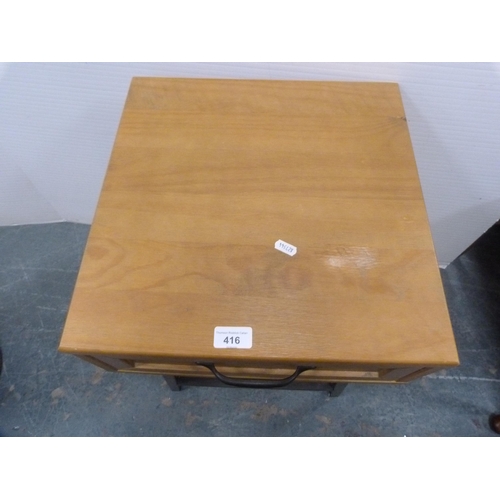 416 - Contemporary single drawer occasional lamp table with undertier.