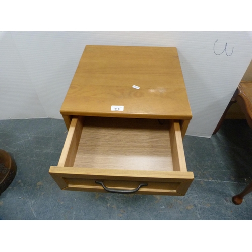 416 - Contemporary single drawer occasional lamp table with undertier.