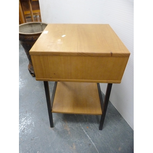 416 - Contemporary single drawer occasional lamp table with undertier.