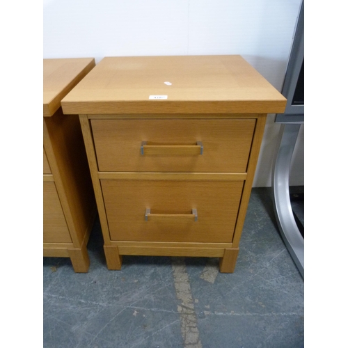 418 - Pair of contemporary oak-effect two-drawer bedside chests.  (2)