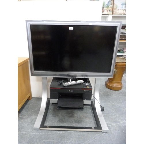 419 - Panasonic Viera flatscreen television, on stand, with remote control and a Kodak printer.  (2)