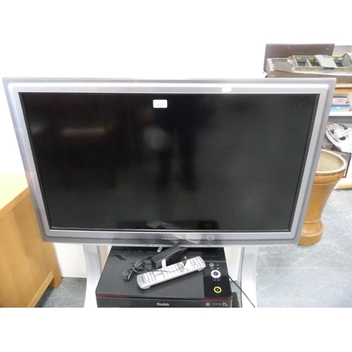 419 - Panasonic Viera flatscreen television, on stand, with remote control and a Kodak printer.  (2)