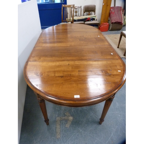 423 - Victorian-style D-end dining table with two additional leaves.