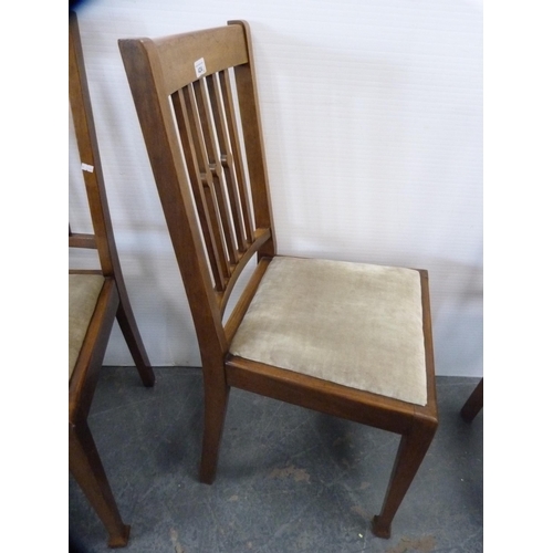 424 - Set of four Art Nouveau-style mahogany dining chairs.  (4)