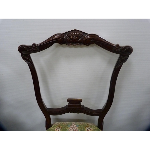 434 - Edwardian mahogany parlour chair and a similar nursing chair.  (2)