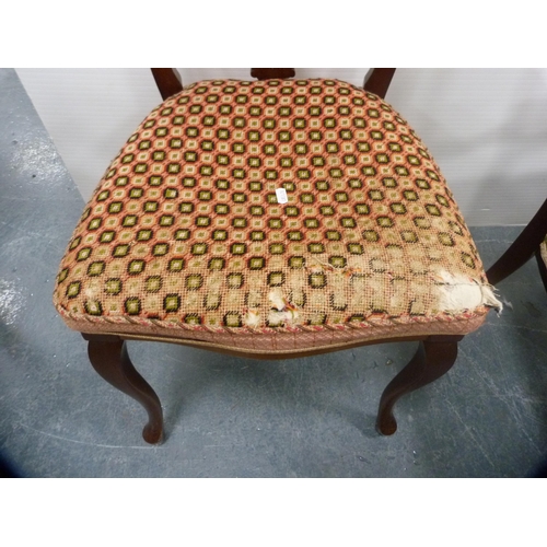 434 - Edwardian mahogany parlour chair and a similar nursing chair.  (2)