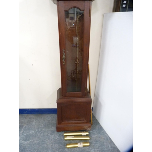 448 - Modern Emperor grandmother clock with weights and pendulum.