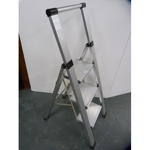 450 - Set of aluminium folding stepladders.