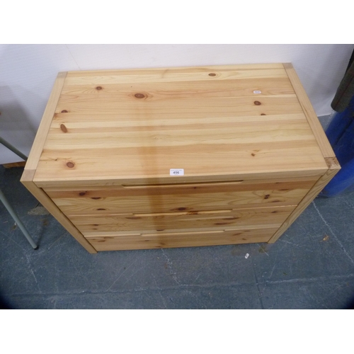 456 - Modern pine chest of three drawers.