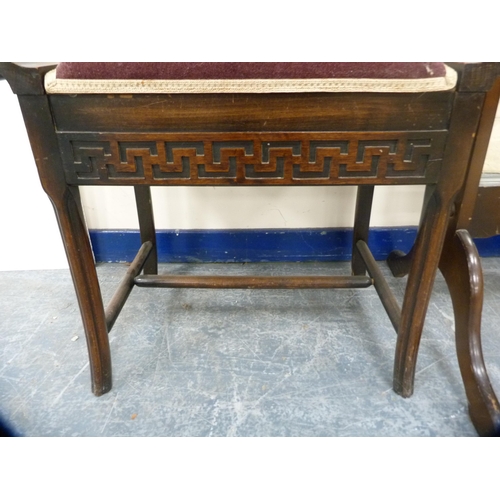 482 - Mahogany piano stool and a cheval mirror.  (2)