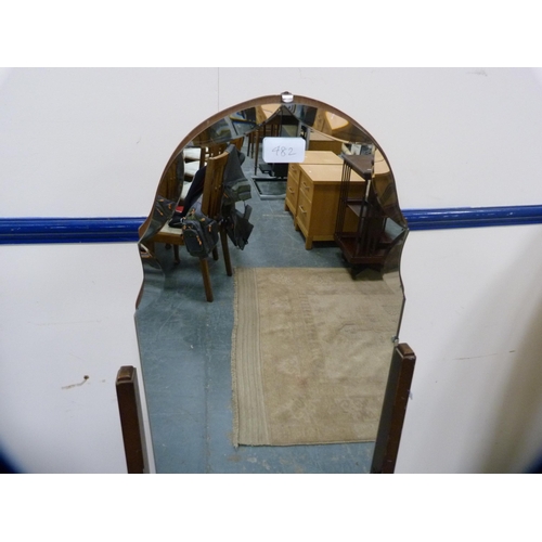 482 - Mahogany piano stool and a cheval mirror.  (2)