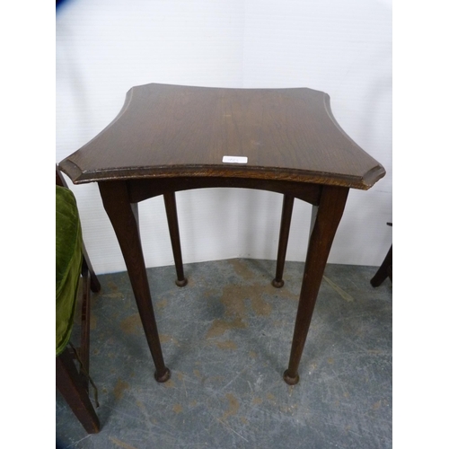 483 - Pair of Hepplewhite-style mahogany dining chairs and an oak occasional table.  (3)