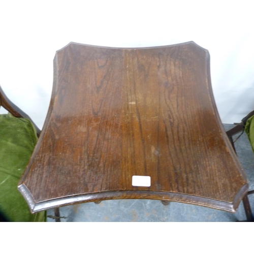 483 - Pair of Hepplewhite-style mahogany dining chairs and an oak occasional table.  (3)