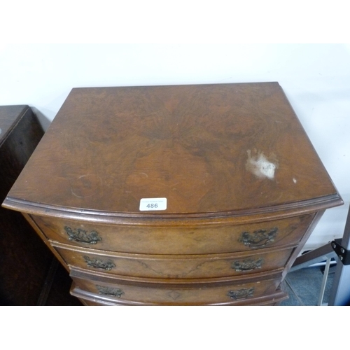 486 - Walnut tallboy chest of drawers.