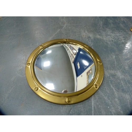 488 - Georgian-style painted wall mirror, a convex mirror and two others.  (4)