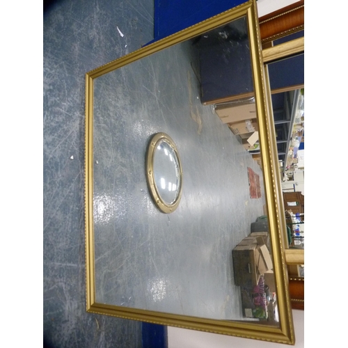 488 - Georgian-style painted wall mirror, a convex mirror and two others.  (4)