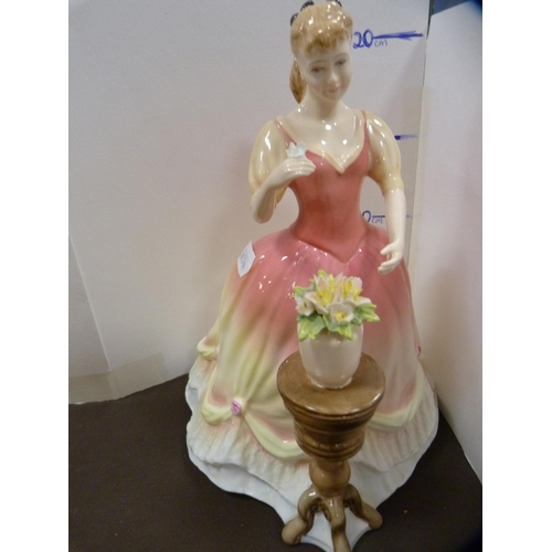 5 - Two Royal Doulton figures to include 'Gail' and 'Sarah', also a Coalport 'Golden Anniversary' figure... 