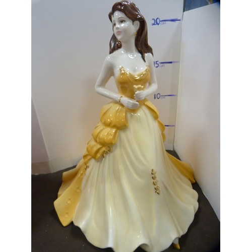 5 - Two Royal Doulton figures to include 'Gail' and 'Sarah', also a Coalport 'Golden Anniversary' figure... 