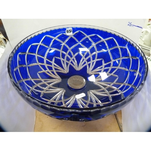 65A - Large blue glass comport.