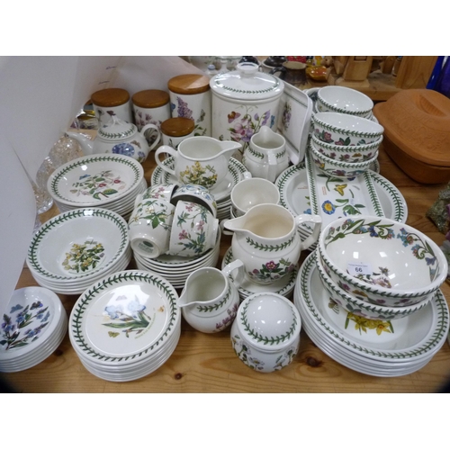 66 - Extensive collection of Portmeirion 'Botanic Garden' ceramics to include biscuit barrels, storage ja... 