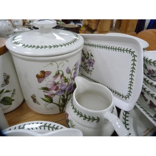 66 - Extensive collection of Portmeirion 'Botanic Garden' ceramics to include biscuit barrels, storage ja... 