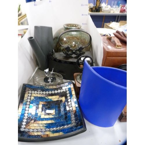 77 - Model iron, art pottery jug, coffee grinder etc.