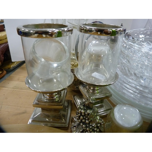 80 - Collection of glassware to include decanters, coloured glass bottles, sweet stand etc.