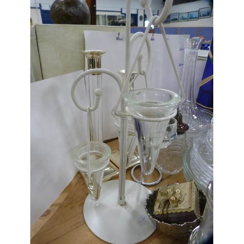 80 - Collection of glassware to include decanters, coloured glass bottles, sweet stand etc.