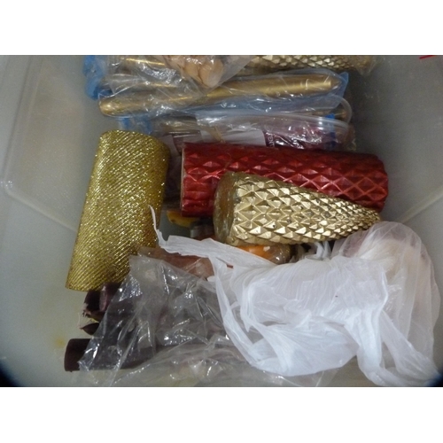 87 - Two cartons containing Christmas ornaments, dolls etc.