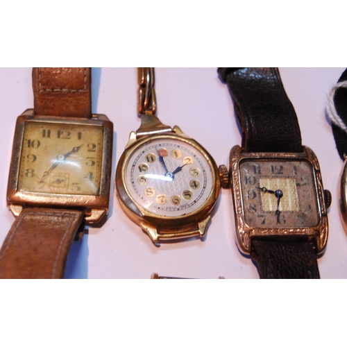 137 - Waltham lady's 9ct gold manual wind wristwatch, c. 1940s/50s, the oblong silvered dial with Arabic n... 