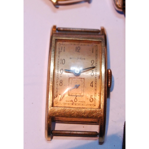 137 - Waltham lady's 9ct gold manual wind wristwatch, c. 1940s/50s, the oblong silvered dial with Arabic n... 