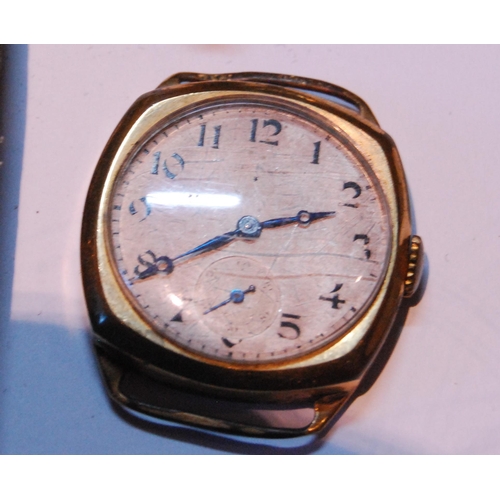 137 - Waltham lady's 9ct gold manual wind wristwatch, c. 1940s/50s, the oblong silvered dial with Arabic n... 