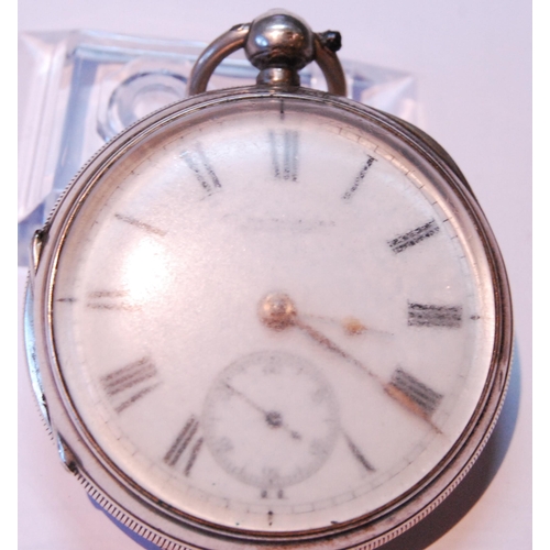 113 - Late Victorian silver-cased open face pocket watch, hallmarks for Chester 1891-92, retailed by J Shi... 