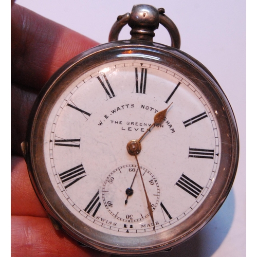 115 - Late Victorian silver-cased open face pocket watch, hallmarks for Chester 1901-02, retailed by JG Gr... 