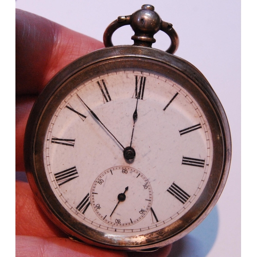 116 - Late Victorian silver-cased open face pocket watch, hallmarks for London 1890-91, retailed by W Flin... 