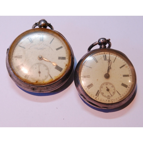 117 - Late Victorian silver-cased open face pocket watch, hallmarks for Chester 1896-97, retailed by John ... 