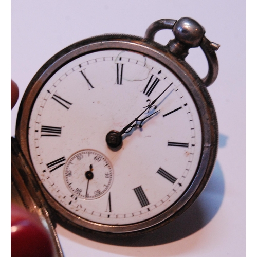 117 - Late Victorian silver-cased open face pocket watch, hallmarks for Chester 1896-97, retailed by John ... 