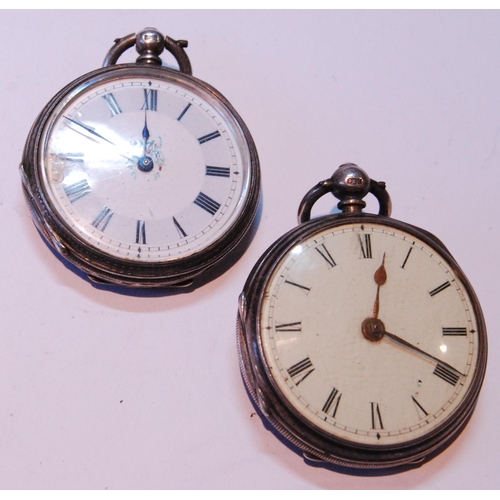 119 - Victorian silver-cased open face lady's pocket watch, hallmarks for London 1880-81, and another silv... 