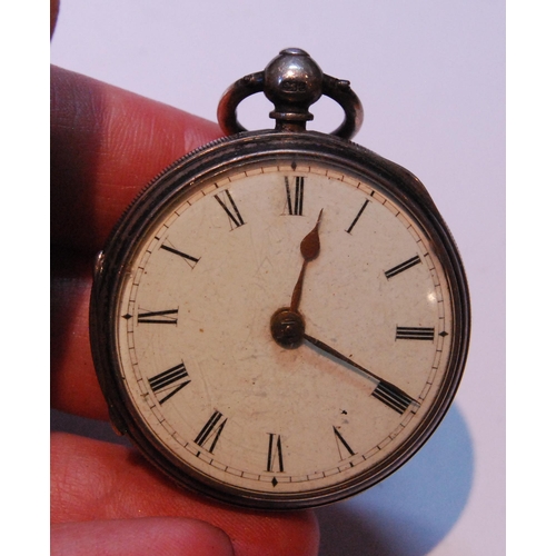 119 - Victorian silver-cased open face lady's pocket watch, hallmarks for London 1880-81, and another silv... 