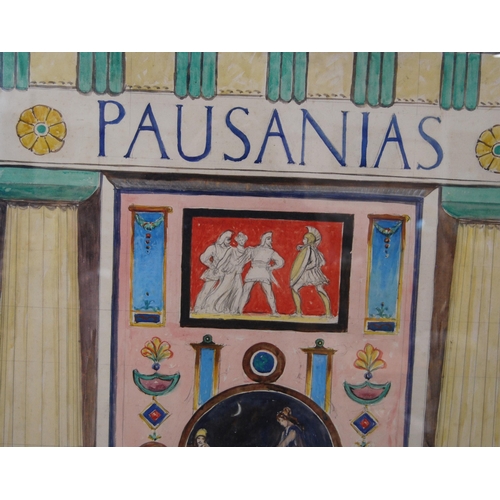 298 - 'Pausanias', opera in IV acts by Hill Rivington, Tuesday, March XV at VIII PM,watercolour and drawin... 