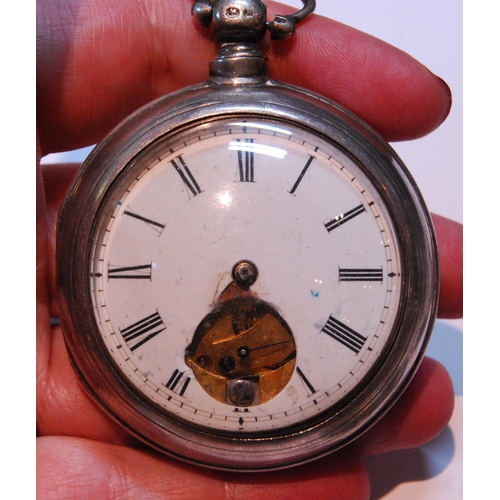 125 - Victorian silver pair-cased verge pocket watch, hallmarks for London 1866-67, 144.7g gross, a lady's... 