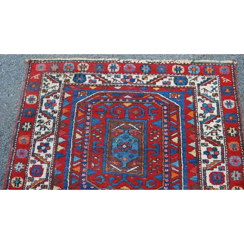 302 - Antique Turkish Anatolian-style hand-knotted rug decorated with precious objects and all over geomet... 