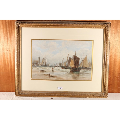 19 - THOMAS BUSH HARDY, Landing Fish Scarbro 1874, print, 32cmx 49cm, gilt frame 62cm x 78cm.