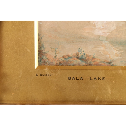 27 - G BAXTER, Bala Lake, watercolour, inscribed to mount 5cm x 9cm, gilt frame 17cm x 21cm. #176