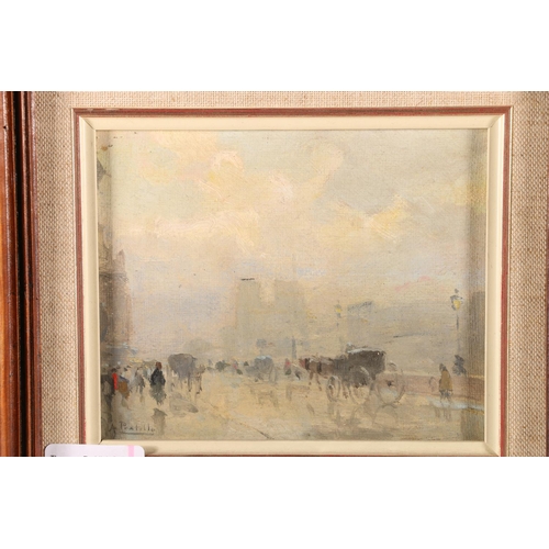 29 - ATTILIO PRATELLA (Italian 1856-1949), Paris and Rome, two oil paintings, both signed and plaques to ... 