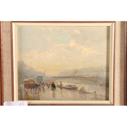 29 - ATTILIO PRATELLA (Italian 1856-1949), Paris and Rome, two oil paintings, both signed and plaques to ... 