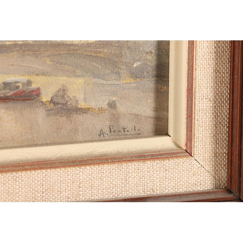 29 - ATTILIO PRATELLA (Italian 1856-1949), Paris and Rome, two oil paintings, both signed and plaques to ... 