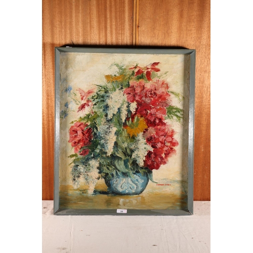 38 - H DUNCAN SERPELL or SEAPELL, Still life with peonies, oil on board, signed lower right, 60cm x 50cm,... 